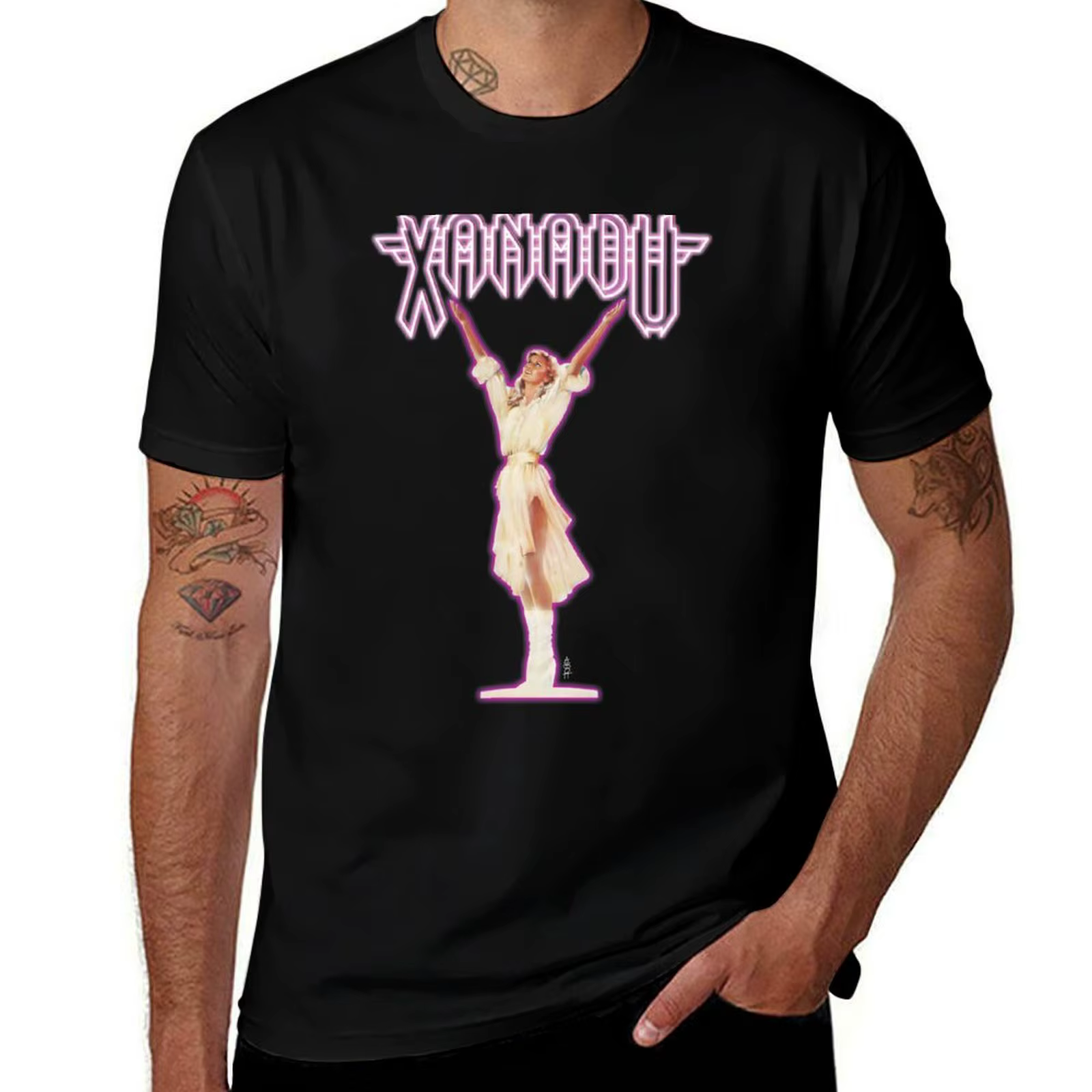 XANADU Kira Olivia Newton-John - T-shirt Purple Glow pour homme, t-shirt en coton de créateur, pack 