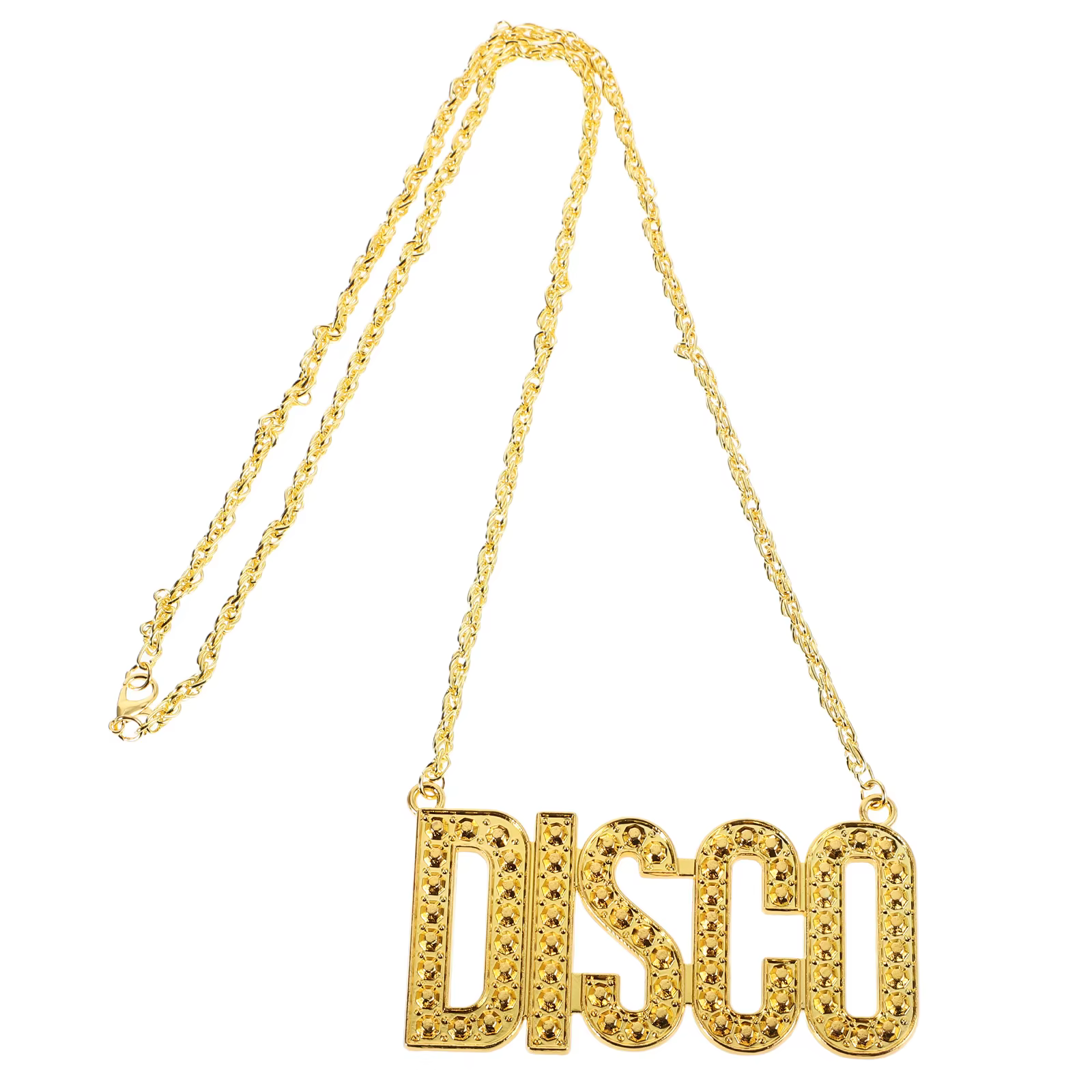 Lettre Disco élégante pour hommes, bijoux Hip Hop uniques, accessoires de fête accrocheurs, chaîne, 