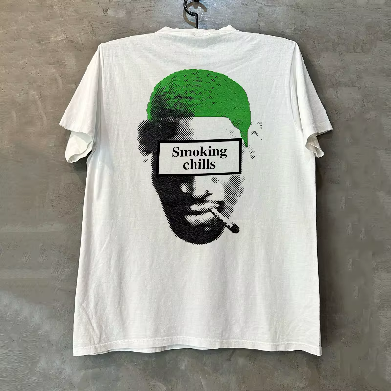 Dennis Rodman rebondissant roi Rodman Portrait tendance T-shirt à manches courtes Vintage Ruffian be