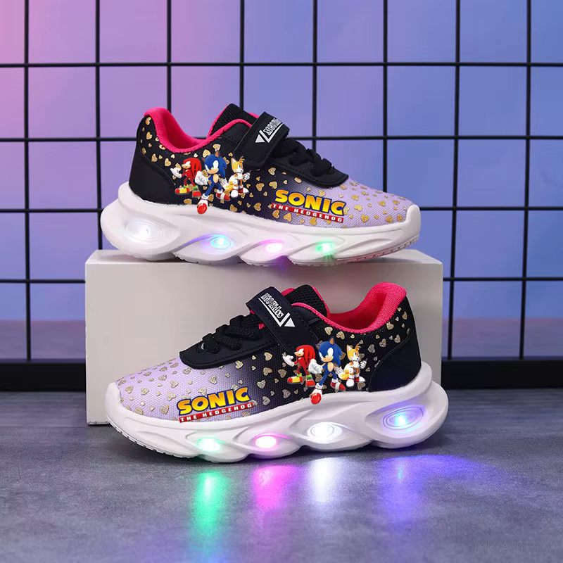 Baskets lumineuses Sonic : Nouvelles baskets LED pour étudiants, chaussures décontractées brillantes