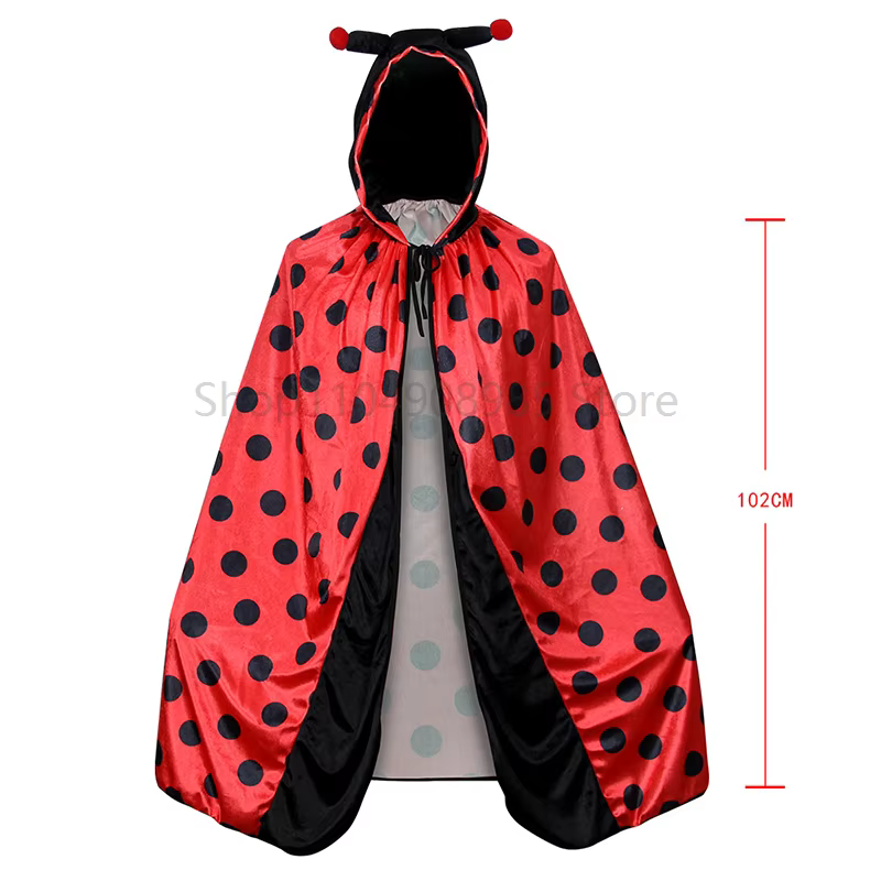 Costume de Cape coccinelle unisexe avec capuche, Cape d'animal pour adultes, femmes et hommes, masca