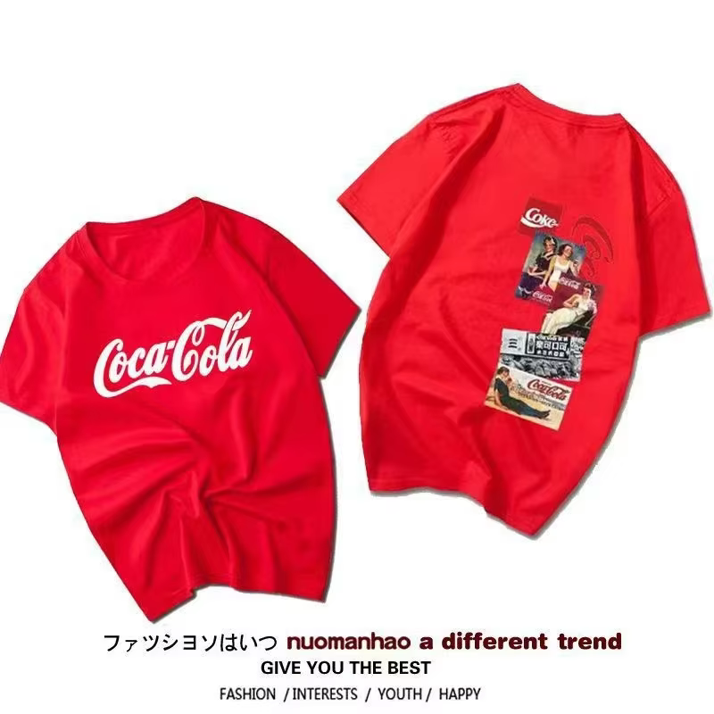Nouveau T-shirt à manches courtes Coca-Cola Fanta Sprite, unisexe, pour couple, en coton, imprimé dé