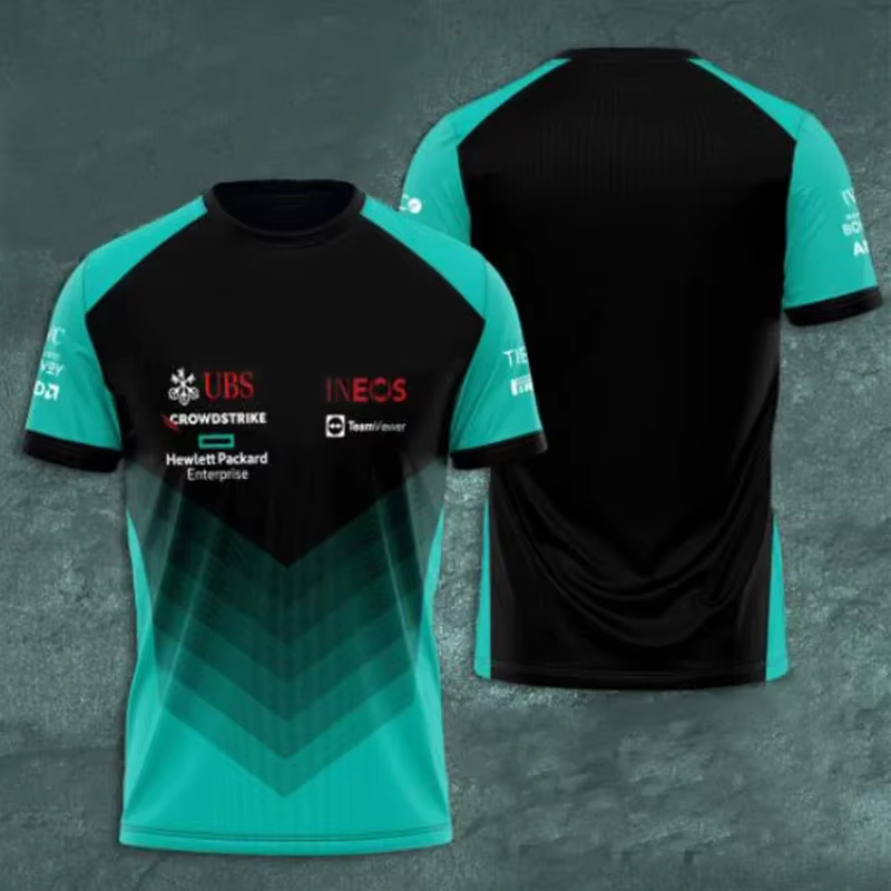 T-shirt de sport pour hommes, couleur verte, à séchage rapide, pour les fans de voitures de course M