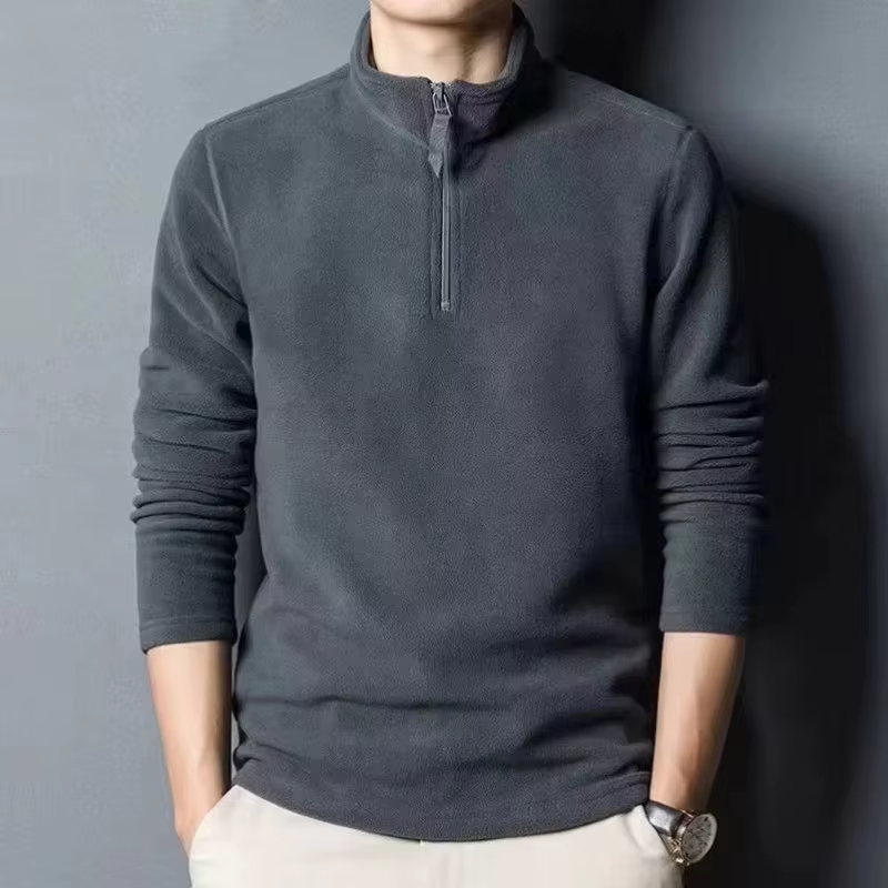 Sweat-shirt à col roulé pour hommes, anti-boulochage, tricoté de haute qualité, coupe cintrée, manch