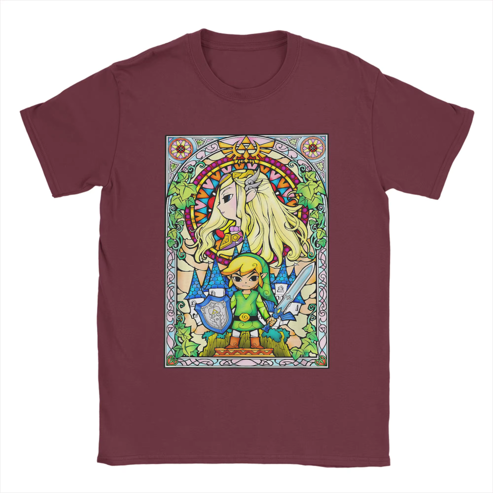 Zeldas Wind Waker T-shirt en verre teinté pour hommes, 100% coton, T-Shirt drôle à col rond, hauts à