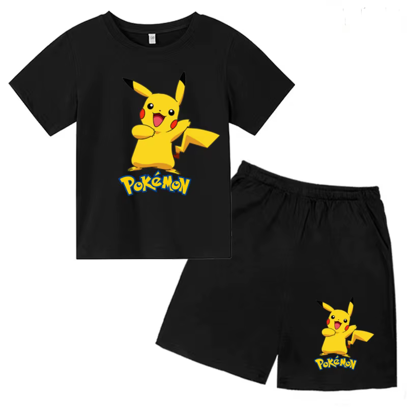 T-shirt d'été cool pour enfants, imprimé Pikachu, vêtements Pokemon pour garçons et filles de 3 à 12