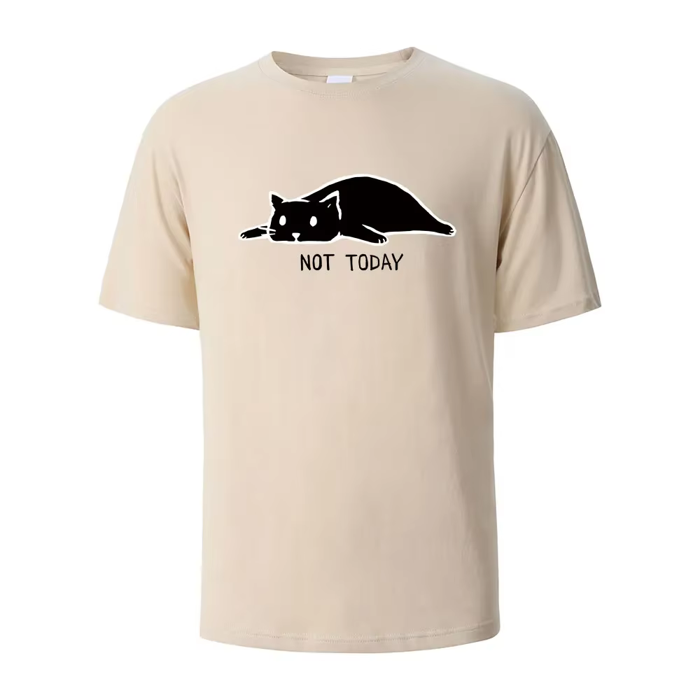 Pas aujourd'hui T-shirts imprimés drôles pour hommes 100% coton été respirant confortable hauts à ma