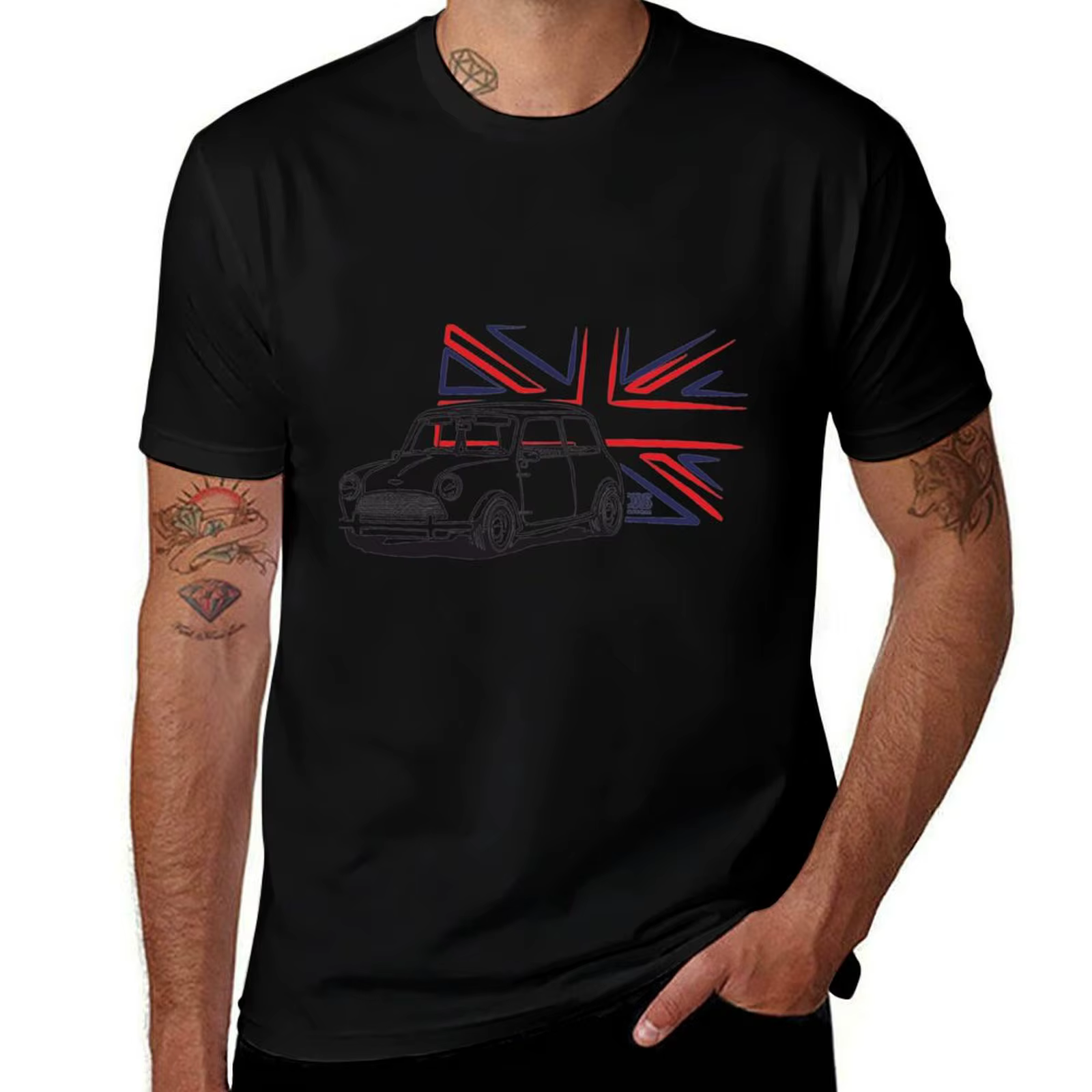 Mini Cooper Austin avec drapeau de grande-bretagne T-Shirt T-shirts surdimensionné T-Shirt de créate