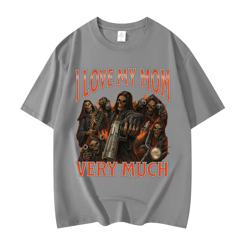 J'aime ma maman très drôle Meme T-shirt hommes femmes gothique Vintage à manches courtes T-shirts mo