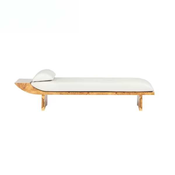 Simple nordique décontracté pur tissu blanc surface légère pieds en bois massif maison inclinable