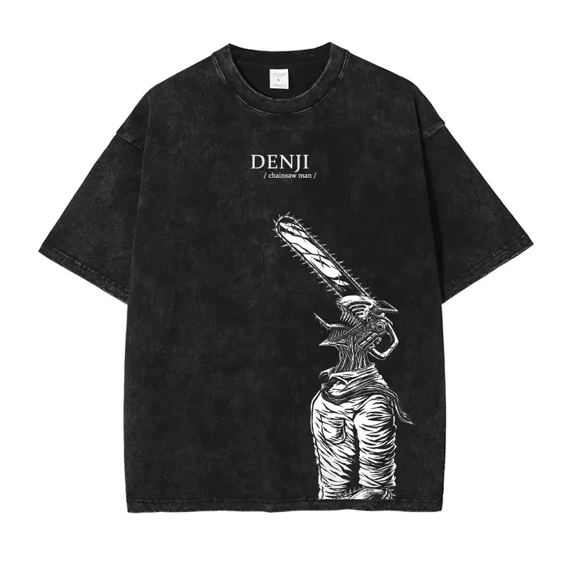 Hayakawa Aki T-shirt Anima Makima Denji Vintage lavé hauts t-shirts tronçonneuse démon manches court