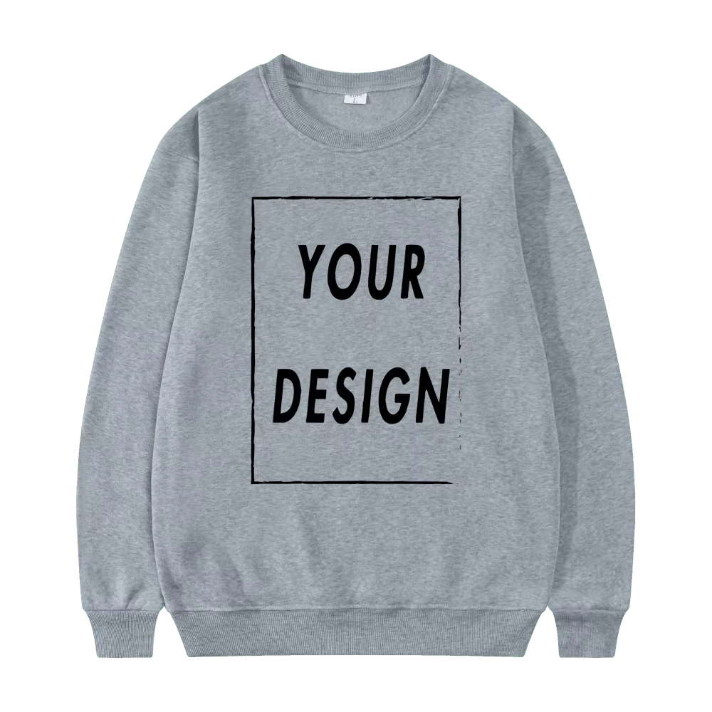 Sweat-shirt unisexe sans chapeau, personnalisé avec votre Logo, col rond, à la mode, décontracté, po