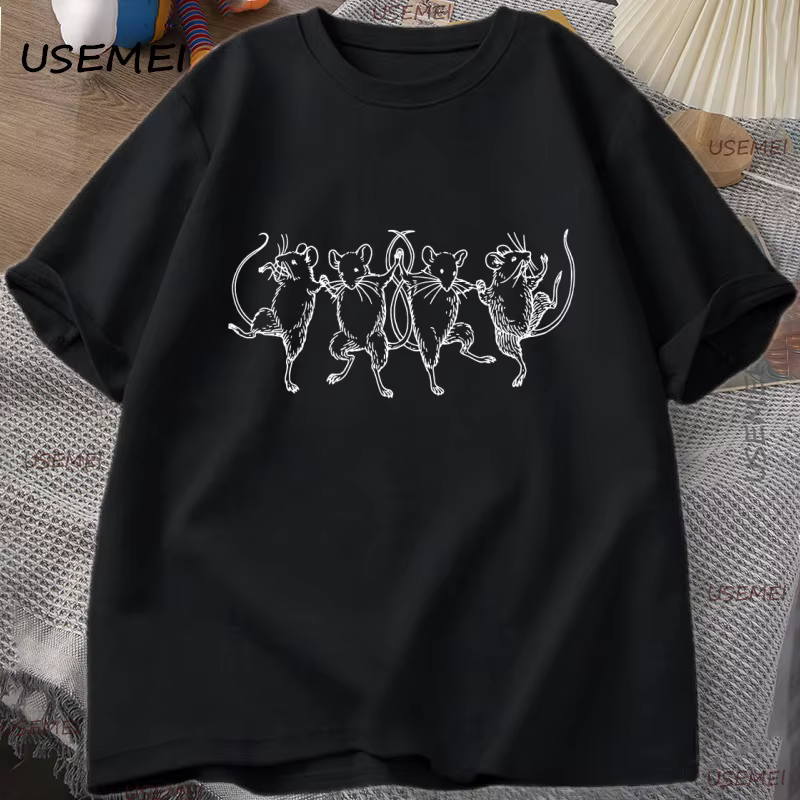 Danse Rats T-Shirt hommes femmes drôle Cottagecore esthétique Y2k vêtements bizarre T-Shirt coton am