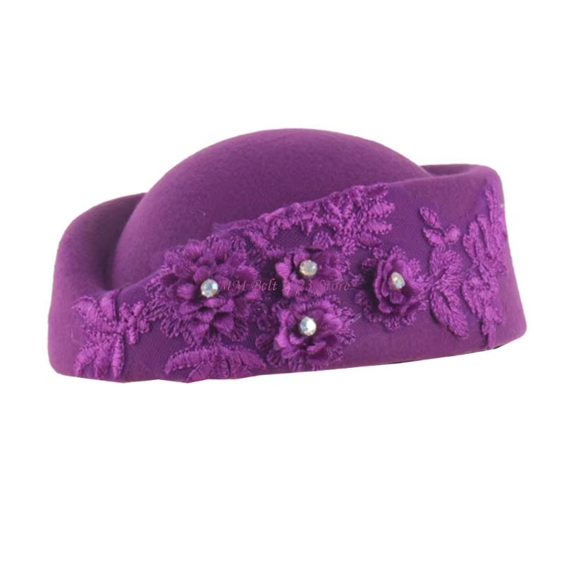 49ME chapeau d'agent bord pour enfants adultes, Costume fête Cosplay, chapeau d'hôtesse l'air pour f