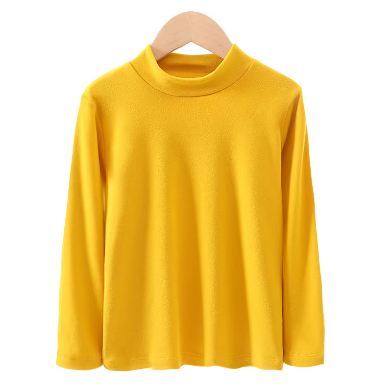 Vêtements pour enfants garçons filles hiver T-shirts thermiques col roulé solide à manches longues d