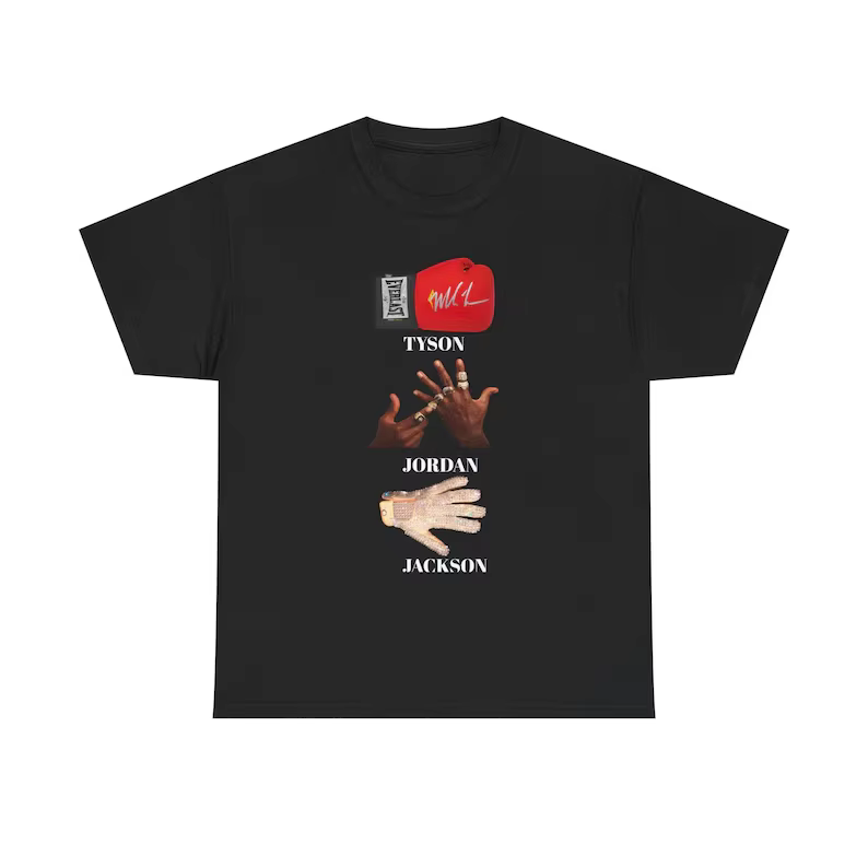 T-shirt décontracté surdimensionné en pur coton avec motif iconique des mains de Tyson Jordan Jackso