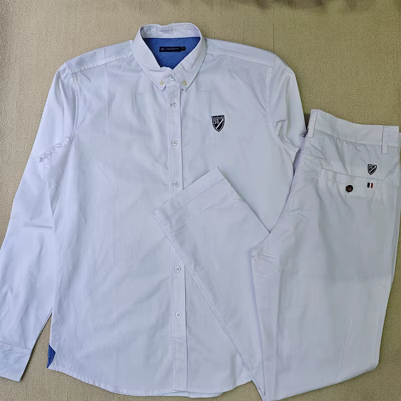 Nouvel ensemble de chemises classiques pour hommes, style décontracté français, chemise à manches lo