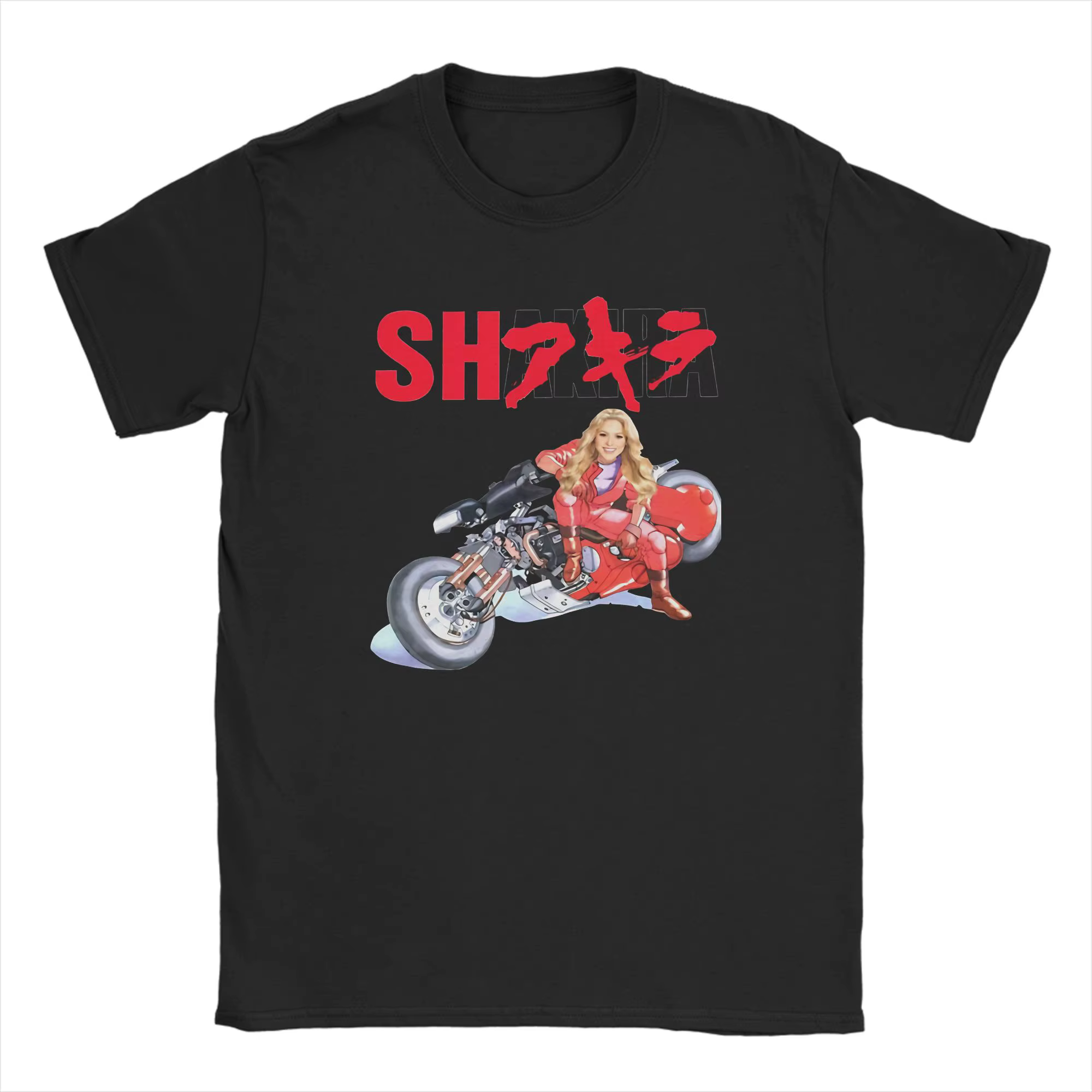 T-shirt Oversize Plage Shakira Akira – T-shirts Décontractés 100% Coton pour Hommes – Style Rétro Y2