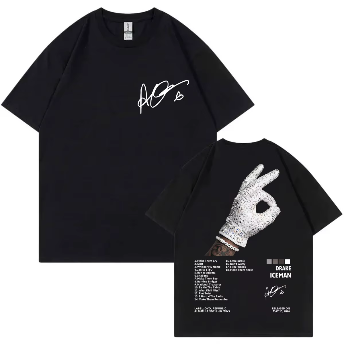 T-shirt de l'album Iceman du rappeur Drake, vêtements pour hommes et femmes, mode Hip Hop, T-shirt d