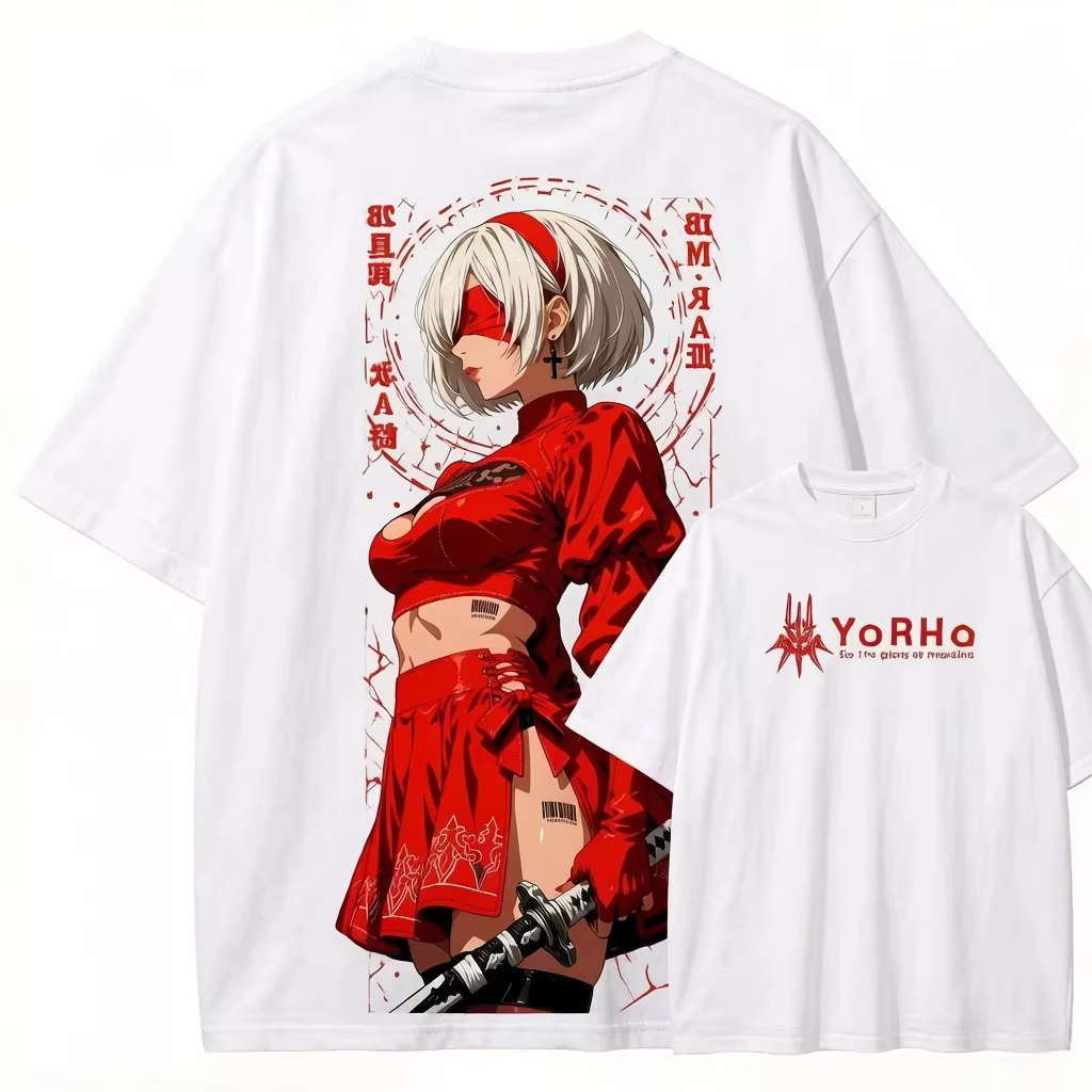 NieR: Fallen Body Nouveau t-shirt anime, grande taille pour hommes, adapté à toutes les saisons, hau