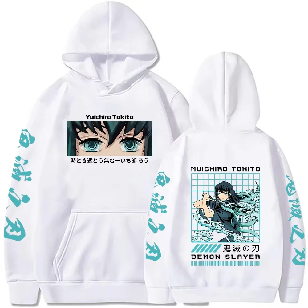 Sweats à capuche Demon Slayer à manches longues pour hommes et femmes, avec polaire à capuche décont