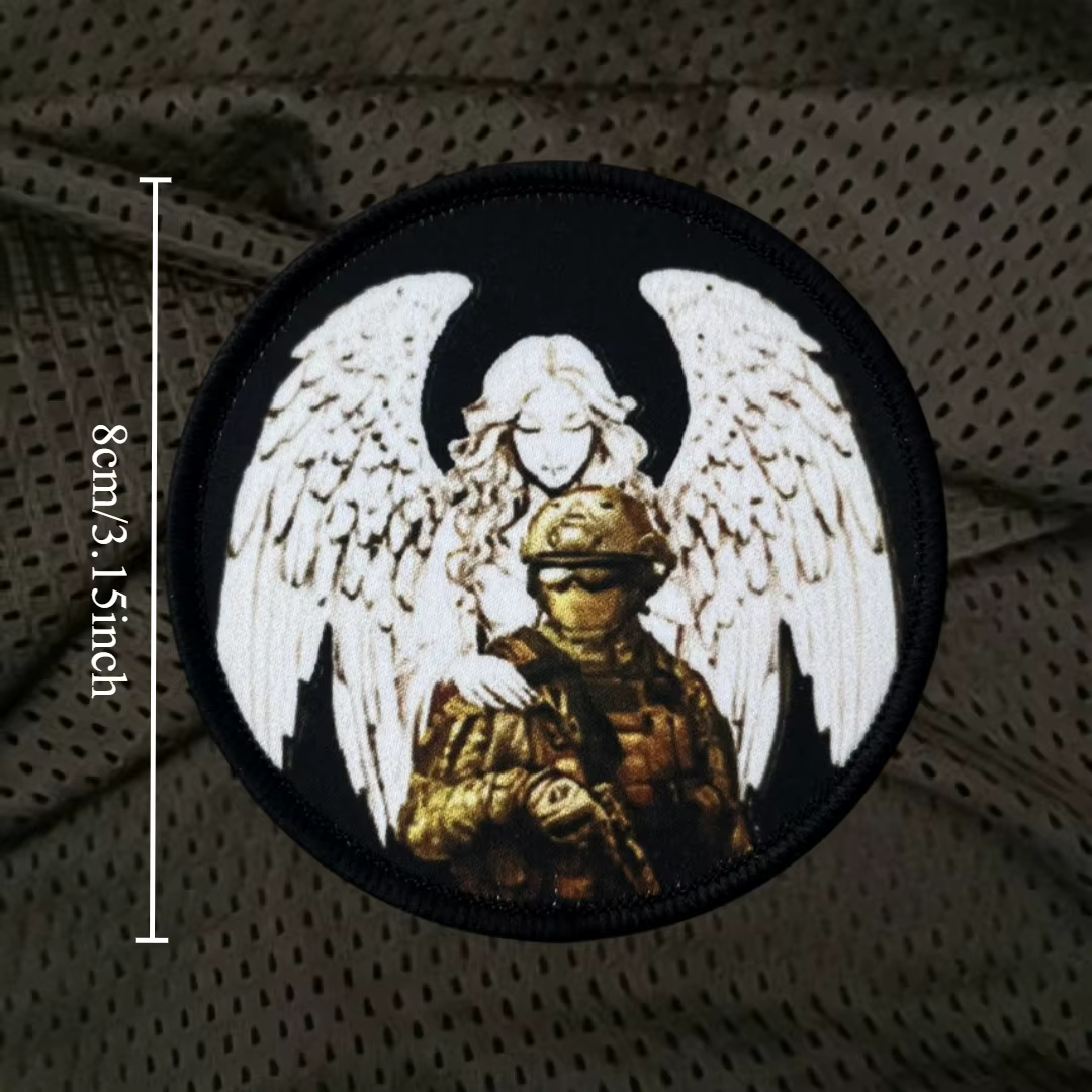 Les anges protègent vous Patch imprimé moral tactique Badge militaire crochet et boucle sac à dos vê