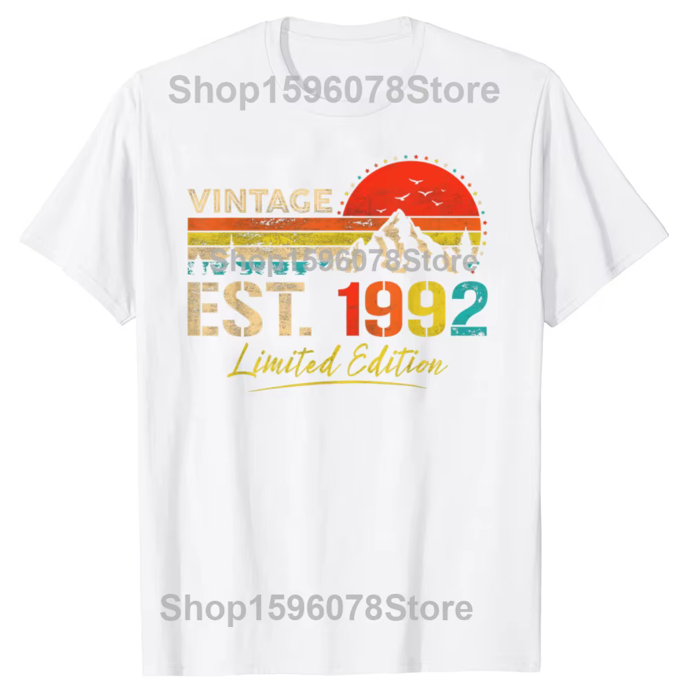 T-shirt vintage Est 1992 édition limitée, style streetwear classique 1992, humoristique, coupe ample