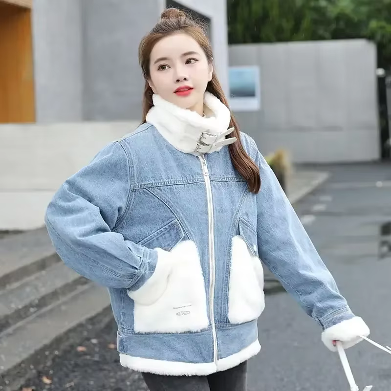 Veste en jean pour femme, manteau de cow-boy élégant, vêtements populaires coréens décontractés, mod