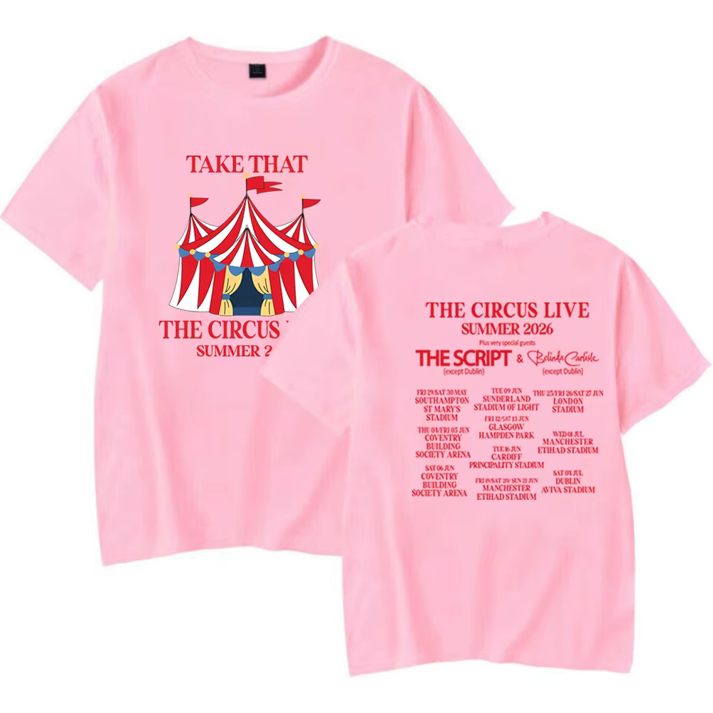 T-shirt vintage Take That Circus Live Summer 2026 Tour TT & Party Music Band Concert Tee Tendance Un