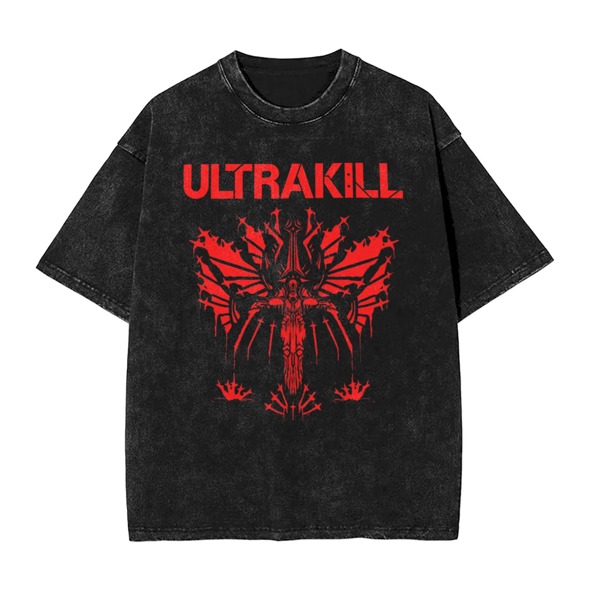 Génial Ultrakill jeu de tir T-Shirts vêtements pour hommes pur coton lavé t-shirt surdimensionné été
