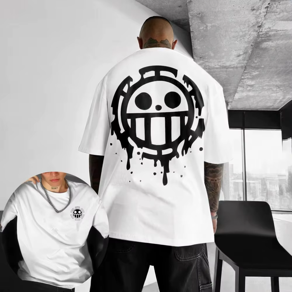 T-shirt One Piece pour homme, Trafalgar Law, été automne, vêtements pour garçons, anime japonais, vê
