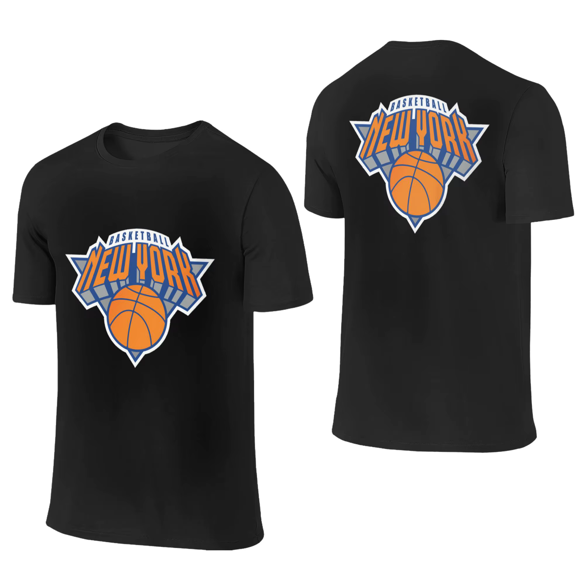 T-shirt de basket-ball New York 100% coton pour homme, t-shirt double face, col rond, chemises d'été