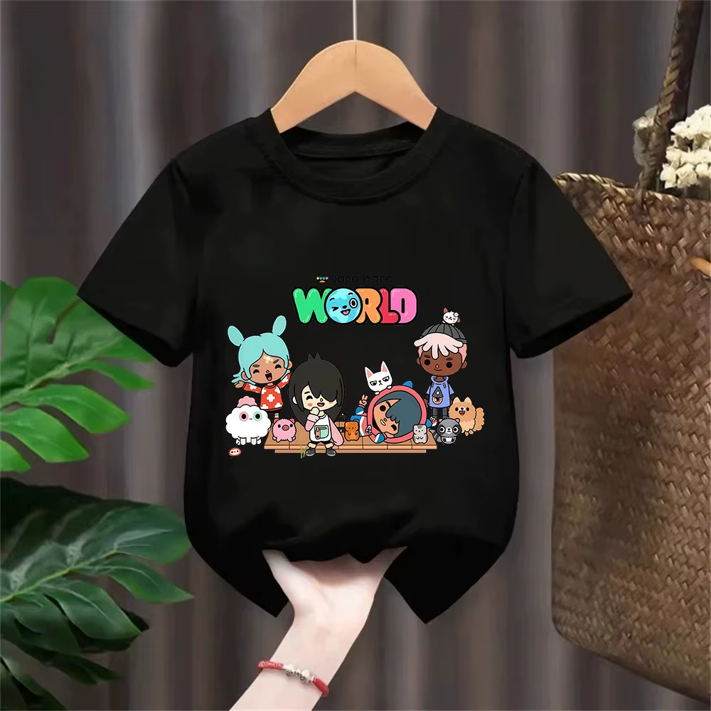 Toca Boca World – T-shirts en coton pour filles et garçons, vêtements de jeu Toca Life World, hauts 