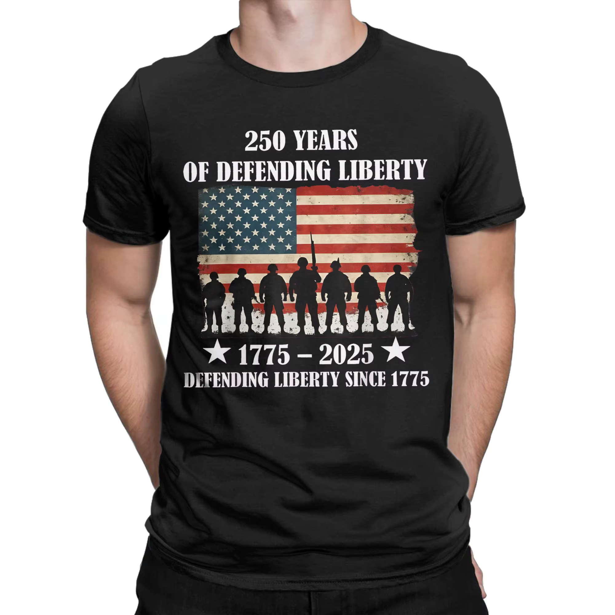Patriotique armée américaine défilé militaire américain 250th anniversaire t-shirt pour hommes femme