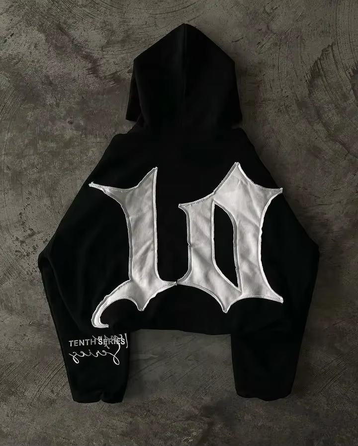 Y2K sweat à capuche Hip Hop rétro Patch broderie noir sweat à capuche surdimensionné hommes femmes g