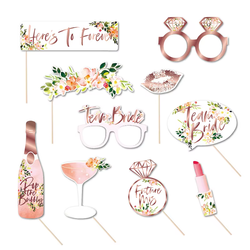 10 pièces/ensemble mariée pour être Photo stand accessoires douche nuptiale mariage enterrement de v