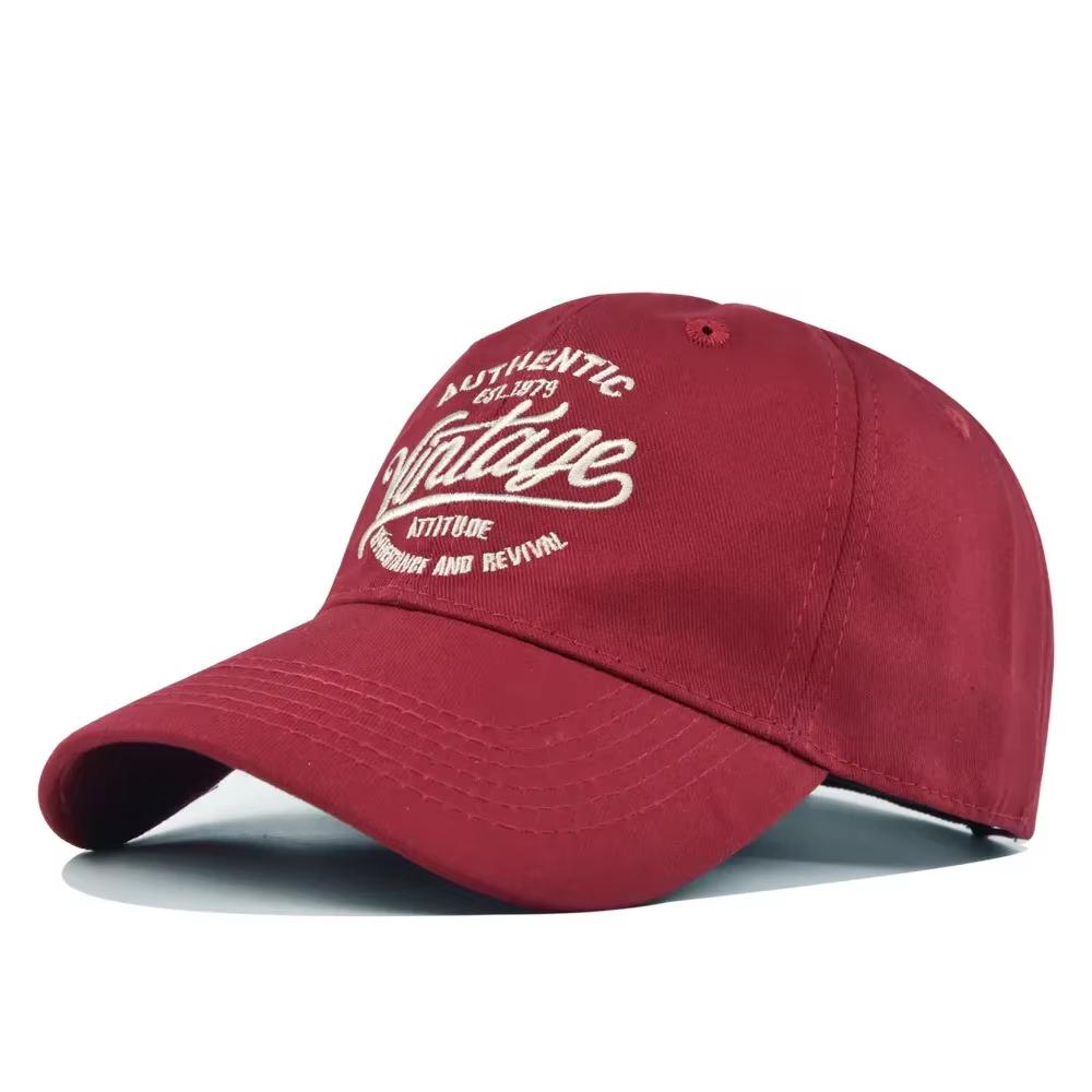 Casquette de baseball avec lettres brodées vintage, aspect délavé réglable, chapeau de papa pour hom