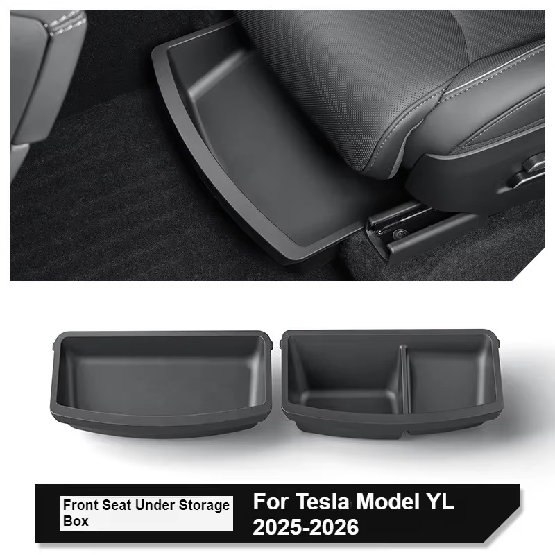 Accessoires intérieurs pour Tesla 2026 Model YL 6 places, boîte de rangement sous le siège en TPE, t