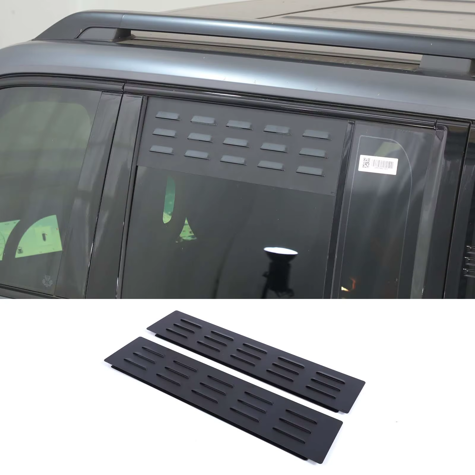 Pour Haval H9 2024-2026, panneau de ventilation avant et arrière en aluminium noir pour fenêtres de 