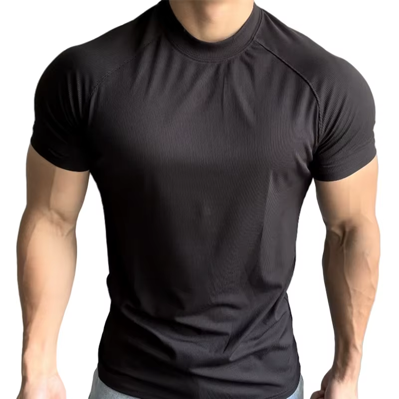 Hommes Sport Gym t-shirt séchage rapide Fitness musculation hauts respirant course Football chemises