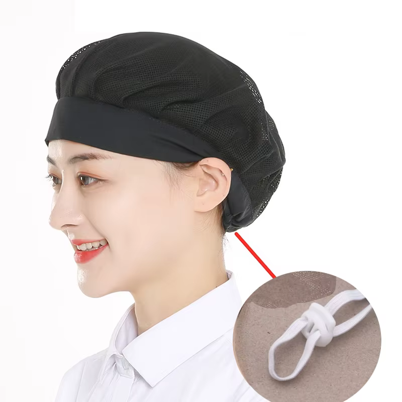 Casquettes en filet réglables blanches, chapeau de travail pour boulangerie, atelier de pâtisserie, 