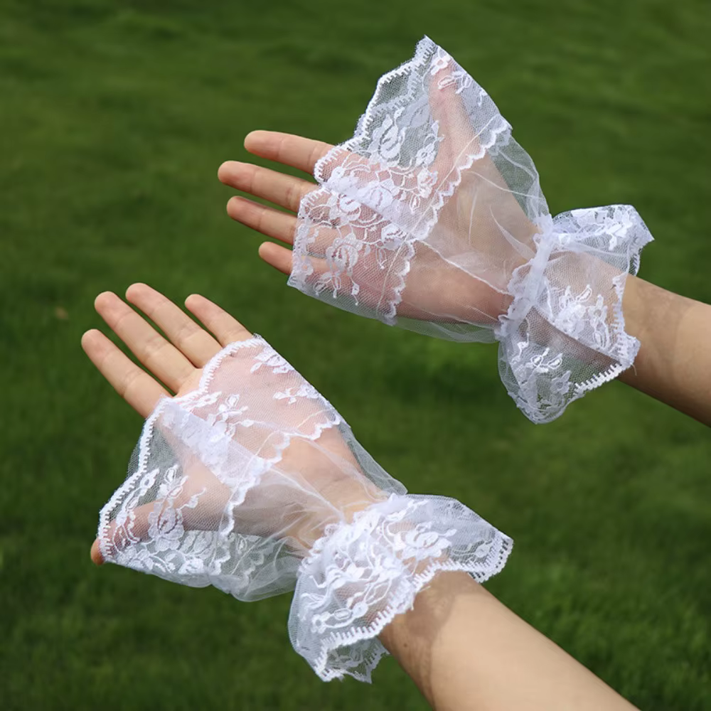 Manchettes Amovibles Style Victorien, Accessoire de Costume, Manchettes en Dentelle Volantées, Confo