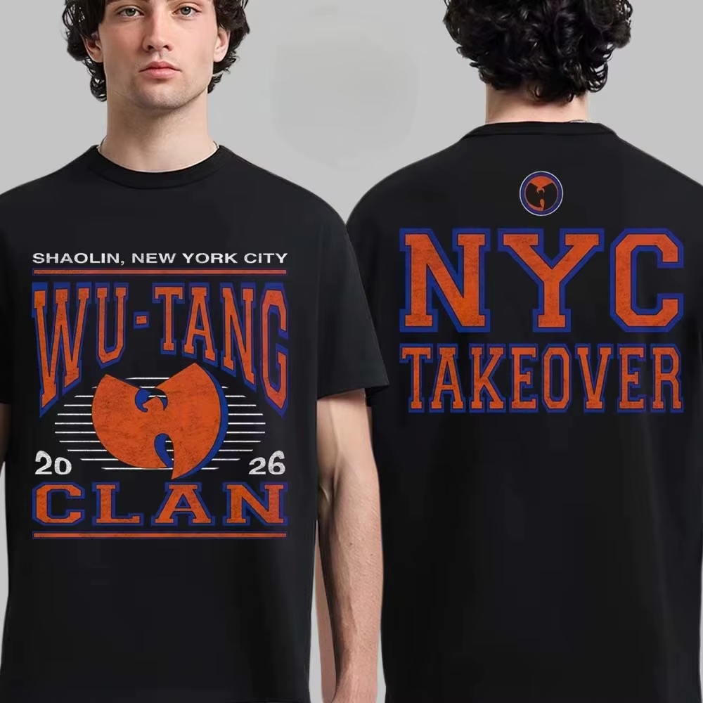 T-shirt graphique Wu-Tang Clan NYC Takeover, esthétique Y2K, streetwear unisexe, surdimensionné, en 