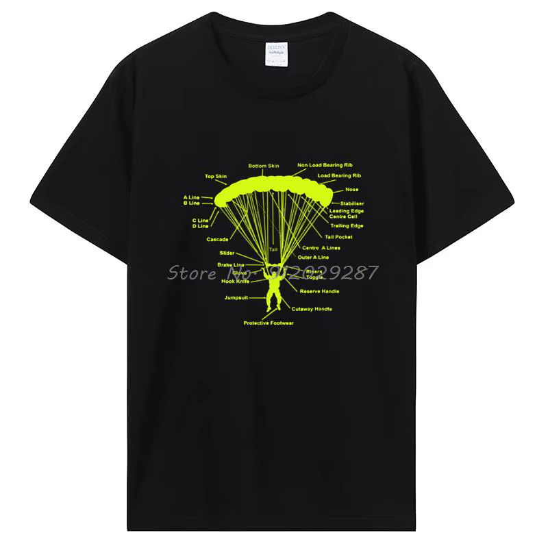 T-shirt graphique en coton pour parachutiste, streetwear drôle, cadeaux d'anniversaire, tee-shirts d
