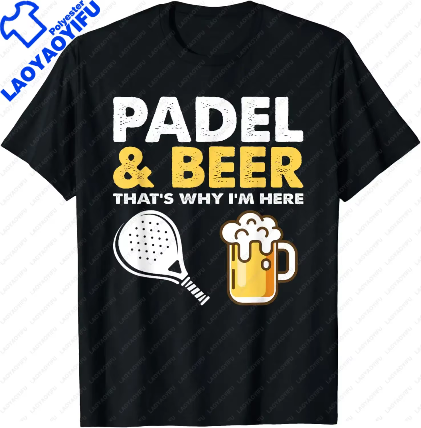 T-shirt drôle Padel & Beer That'st Why I'm Here pour hommes, vêtements de raquettes de tennis, t-shi