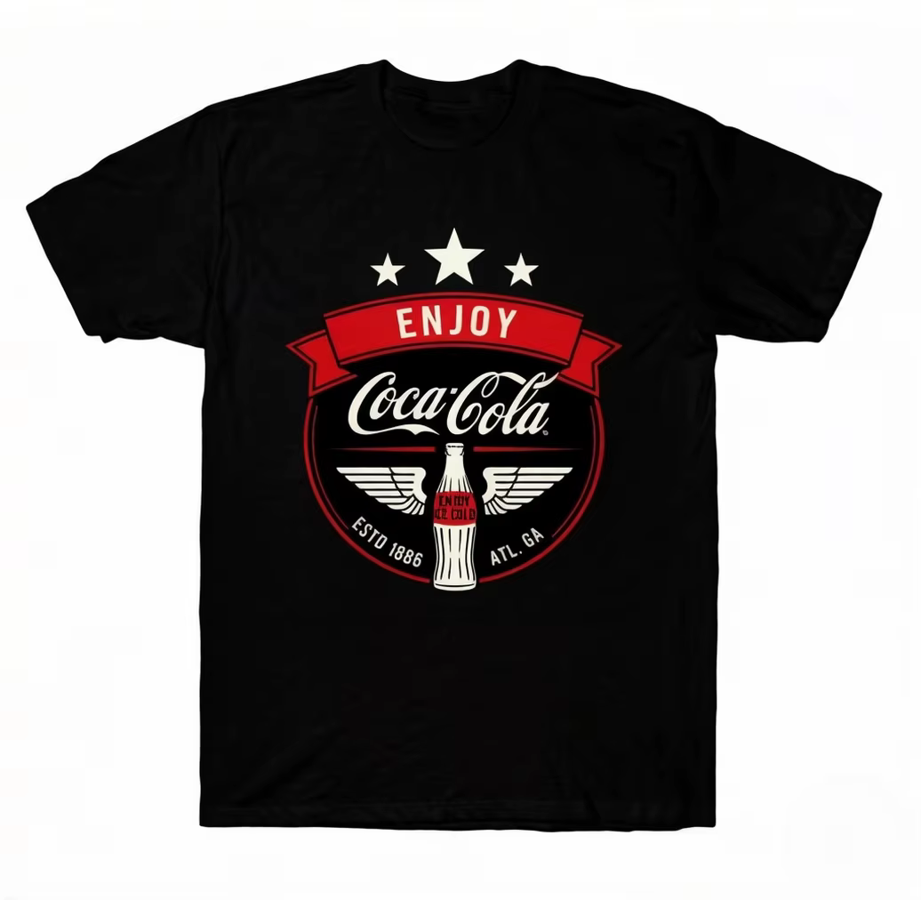 Nouveau T-shirt imprimé Coca-Cola 2026 à manches courtes pour hommes et femmes, un haut d'été décont