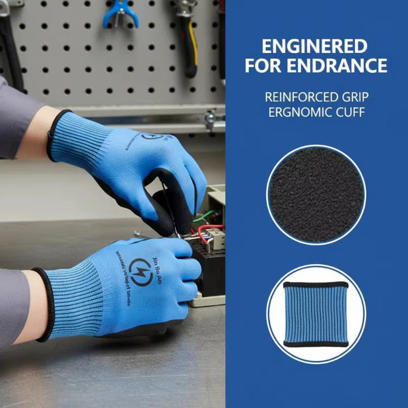 Gants de sécurité isolants pour électriciens 1000V, bleus, vêtements de travail de protection pour l