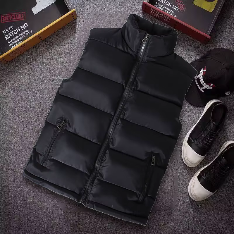 Gilet chaud sans manches pour homme, imperméable, avec fermeture éclair, col montant, décontracté, p