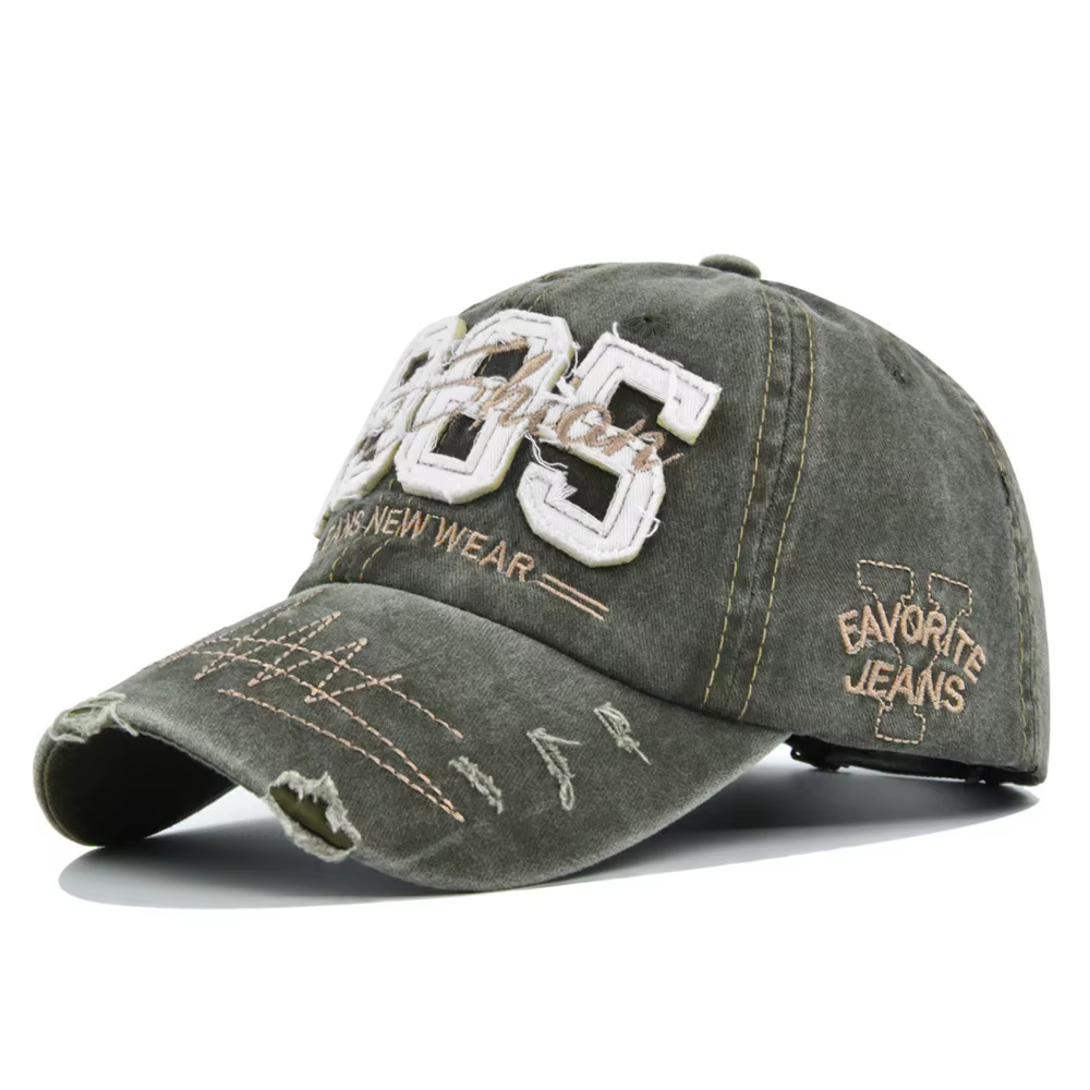 Casquette de baseball vintage style 'Dad Hat' avec broderie lettre 1985, Snapback, respirante, régla