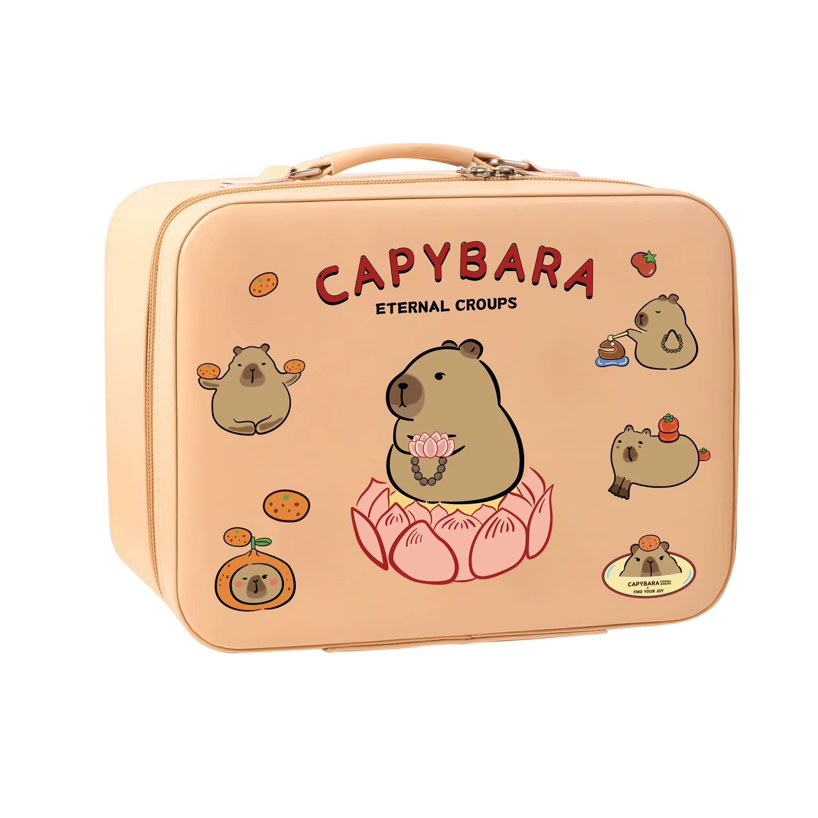 Kawaii Capibara sac de maquillage grande capacité en gros Anime Capybara sac à main de rangement éta